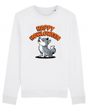 Happy Howloween Funny Halloween Wolf White