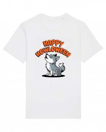 Happy Howloween Funny Halloween Wolf White