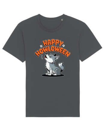 Happy Howloween Funny Halloween Wolf Anthracite