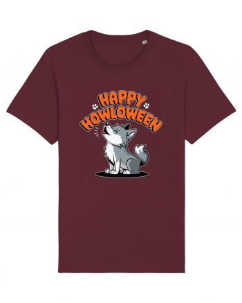 Happy Howloween Funny Halloween Wolf Burgundy