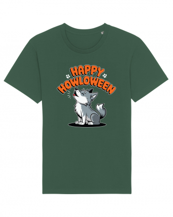 Happy Howloween Funny Halloween Wolf Bottle Green