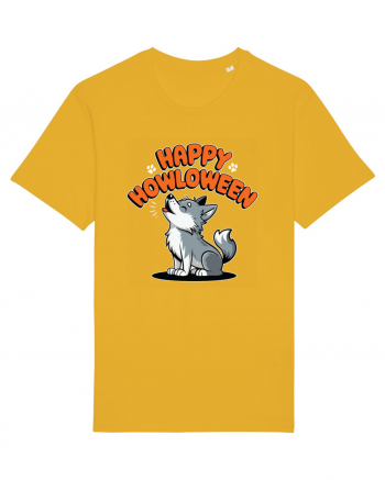 Happy Howloween Funny Halloween Wolf Spectra Yellow