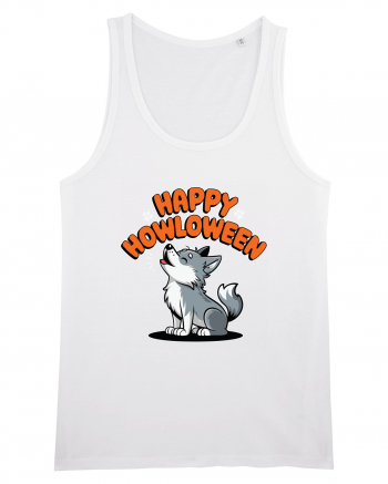 Happy Howloween Funny Halloween Wolf White