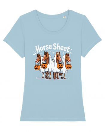 Horse Sheet Halloween Ghost Horse Sky Blue