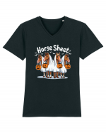 Horse Sheet Halloween Ghost Horse Tricou mânecă scurtă guler V Bărbat Presenter