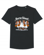 Horse Sheet Halloween Ghost Horse Tricou mânecă scurtă guler larg Bărbat Skater