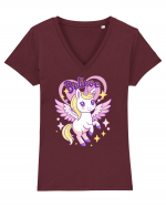 Uniicorn blond dragut - Believe Tricou mânecă scurtă guler V Damă Evoker