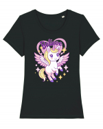 Uniicorn blond dragut - Believe Tricou mânecă scurtă guler larg fitted Damă Expresser