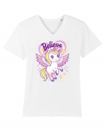 Uniicorn blond dragut - Believe Tricou mânecă scurtă guler V Bărbat Presenter