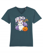 Boo Halloween Unicorn Simpatic Tricou mânecă scurtă guler V Bărbat Presenter