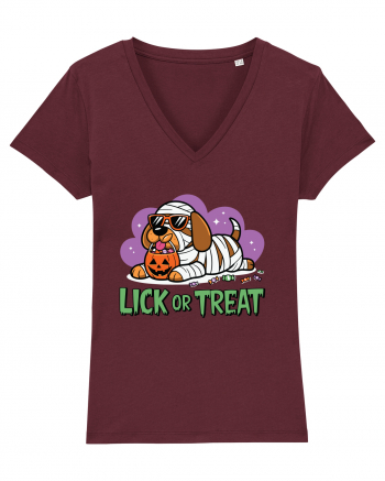 Lick Or Treat Funny Halloween Burgundy