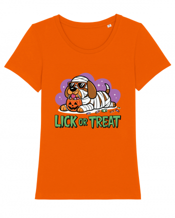 Lick Or Treat Funny Halloween Bright Orange