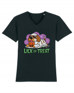 Lick Or Treat Funny Halloween Tricou mânecă scurtă guler V Bărbat Presenter