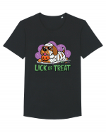 Lick Or Treat Funny Halloween Tricou mânecă scurtă guler larg Bărbat Skater