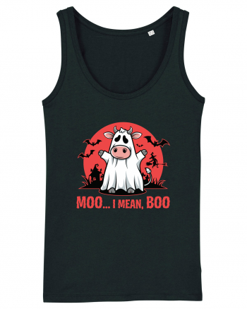 Moo ... I Mean, Boo Funny Ghost Cow Black