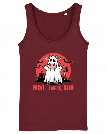 Moo ... I Mean, Boo Funny Ghost Cow Burgundy