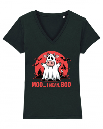 Moo ... I Mean, Boo Funny Ghost Cow Black