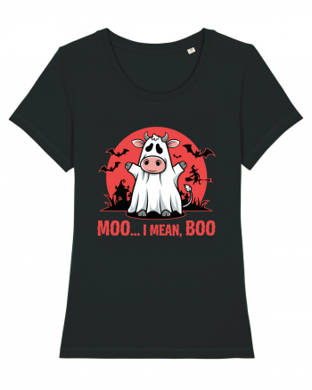 Moo ... I Mean, Boo Funny Ghost Cow Black