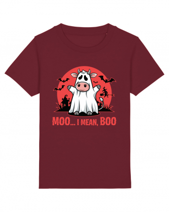 Moo ... I Mean, Boo Funny Ghost Cow Burgundy