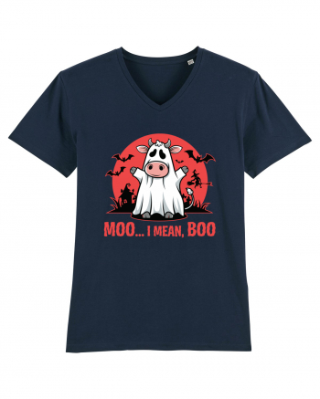 Moo ... I Mean, Boo Funny Ghost Cow French Navy