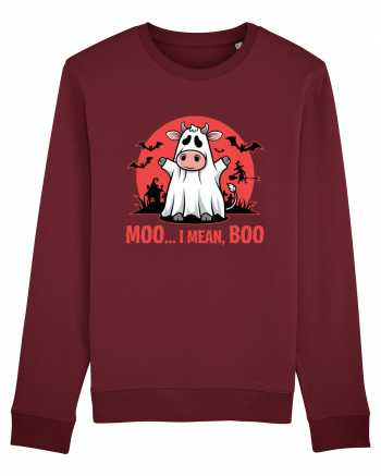 Moo ... I Mean, Boo Funny Ghost Cow Burgundy