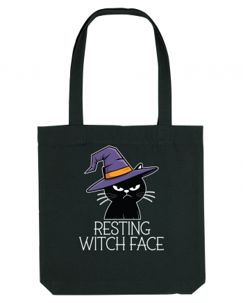 Resting Witch Face Halloween Cat Black