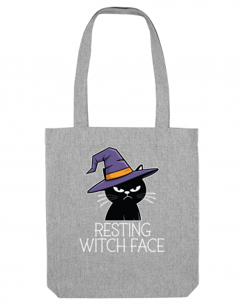 Resting Witch Face Halloween Cat Heather Grey