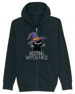 Resting Witch Face Halloween Cat Hanorac cu fermoar Unisex Connector