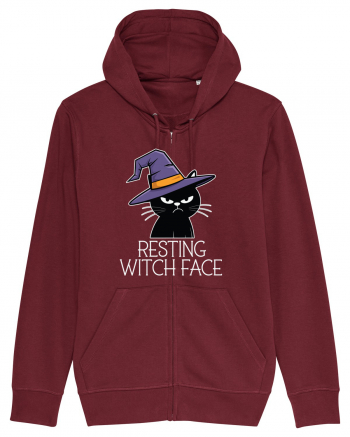 Resting Witch Face Halloween Cat Burgundy