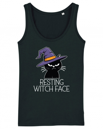 Resting Witch Face Halloween Cat Black