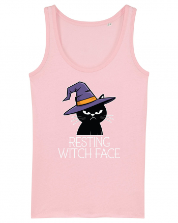 Resting Witch Face Halloween Cat Cotton Pink