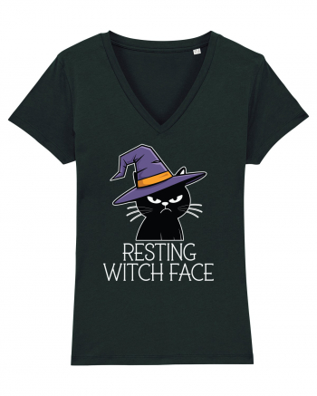 Resting Witch Face Halloween Cat Black