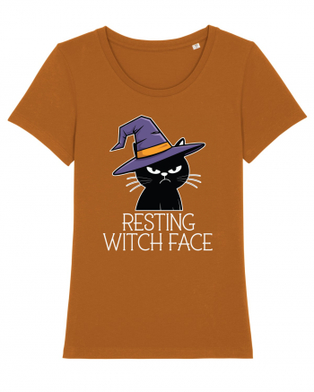 Resting Witch Face Halloween Cat Roasted Orange