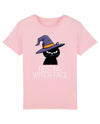 Resting Witch Face Halloween Cat Cotton Pink