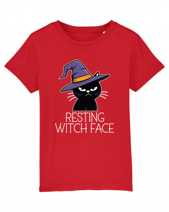 Resting Witch Face Halloween Cat Red