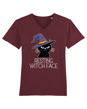 Resting Witch Face Halloween Cat Burgundy