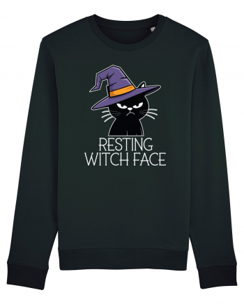 Resting Witch Face Halloween Cat Black