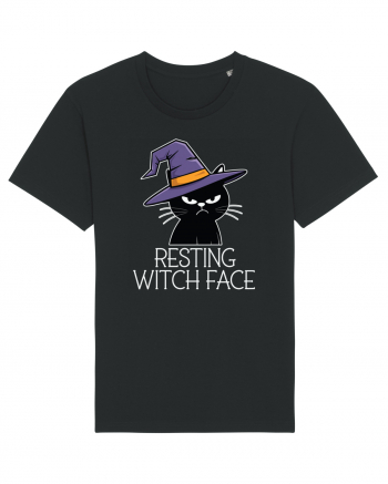 Resting Witch Face Halloween Cat Black