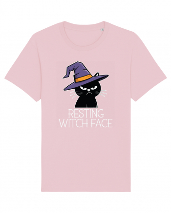 Resting Witch Face Halloween Cat Cotton Pink