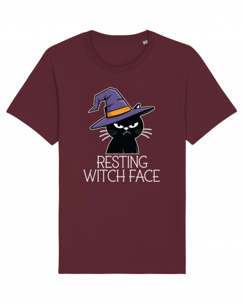 Resting Witch Face Halloween Cat Burgundy