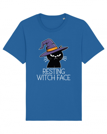 Resting Witch Face Halloween Cat Royal Blue