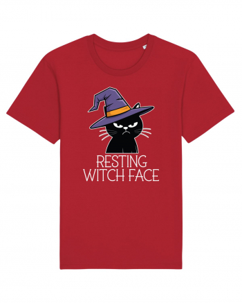 Resting Witch Face Halloween Cat Red