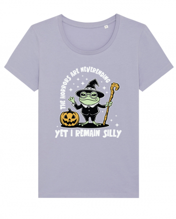 The Horrors Are Neverending Yet I Remain Silly Funny Frog Witch Halloween Lavender