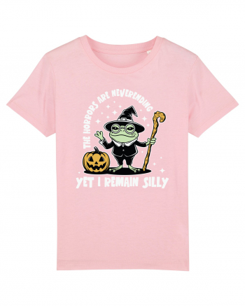 The Horrors Are Neverending Yet I Remain Silly Funny Frog Witch Halloween Cotton Pink