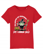 The Horrors Are Neverending Yet I Remain Silly Funny Frog Witch Halloween Tricou mânecă scurtă  Copii Mini Creator