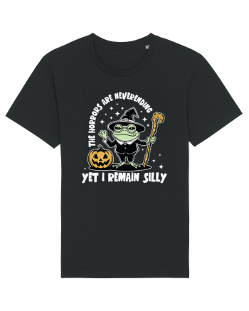 The Horrors Are Neverending Yet I Remain Silly Funny Frog Witch Halloween Black