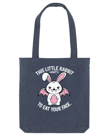 This Little Rabbit Wants to Eat Your Face Funny Halloween BatRabbit Midnight Blue