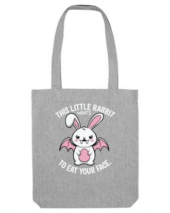 This Little Rabbit Wants to Eat Your Face Funny Halloween BatRabbit Heather Grey