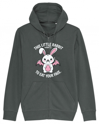 This Little Rabbit Wants to Eat Your Face Funny Halloween BatRabbit Anthracite
