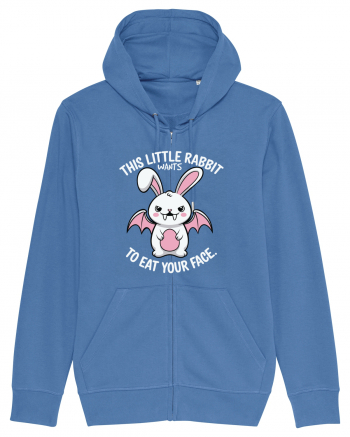 This Little Rabbit Wants to Eat Your Face Funny Halloween BatRabbit Bright Blue